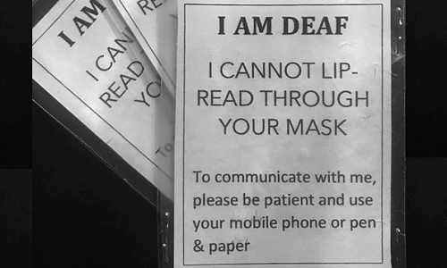 Don’t wait for clear facemasks – make your own sign